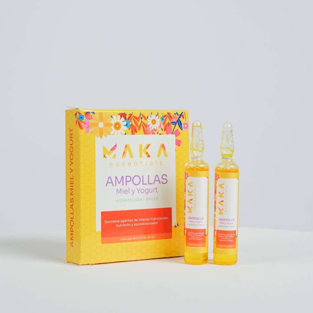 Ampolla de Miel y Yogurt, Hidratación y Brillo. Caja de 4 unidades– MAKA ESSENTIALS