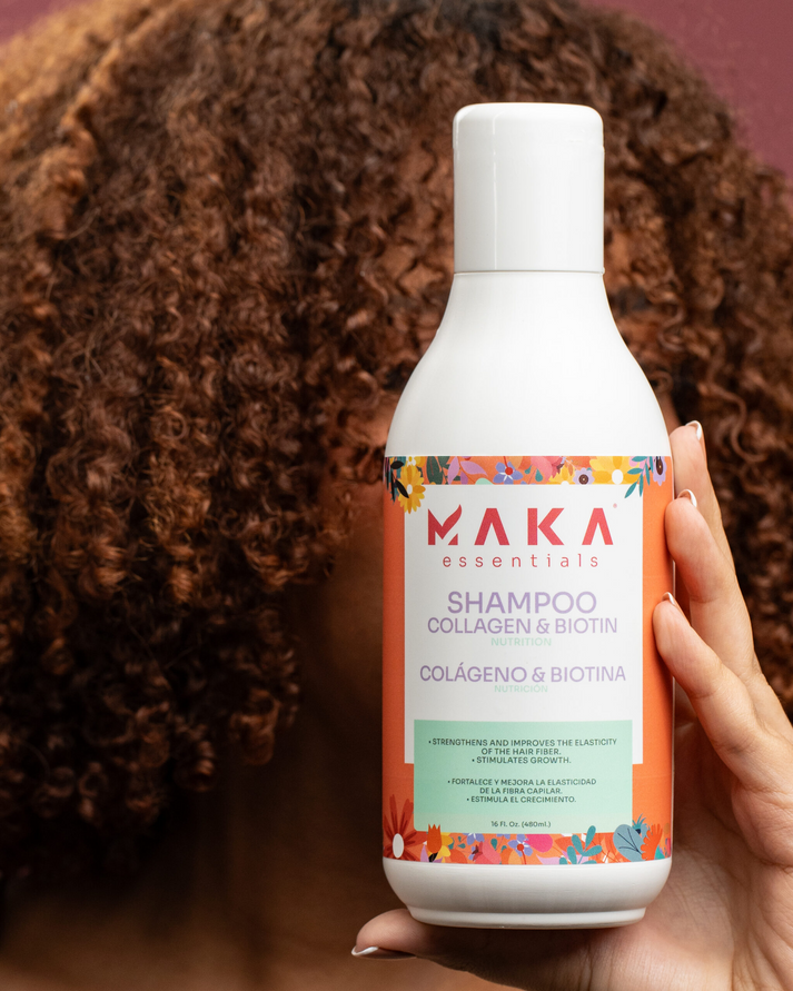 Shampoo de Colágeno y Biotina – Nutrición, 16 Oz. – MAKA ESSENTIALS.